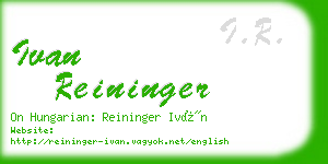ivan reininger business card